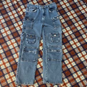 Fashion Nova Men's Blue Cargo Jeans new size 14